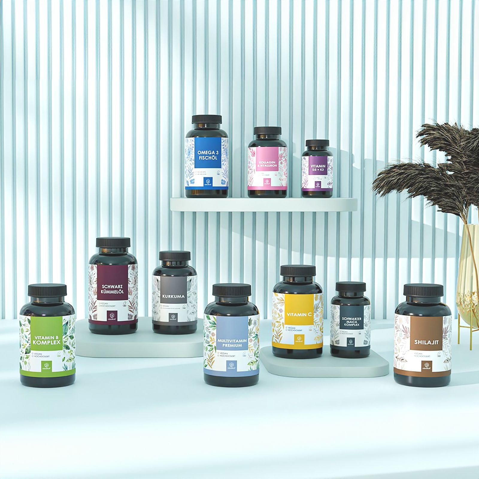 Premium Vitamin D3 + K2-20.000 I.E. + 200 µg – 180 vegane Kapseln – Hochdosiert – Deutsche Markenqualität