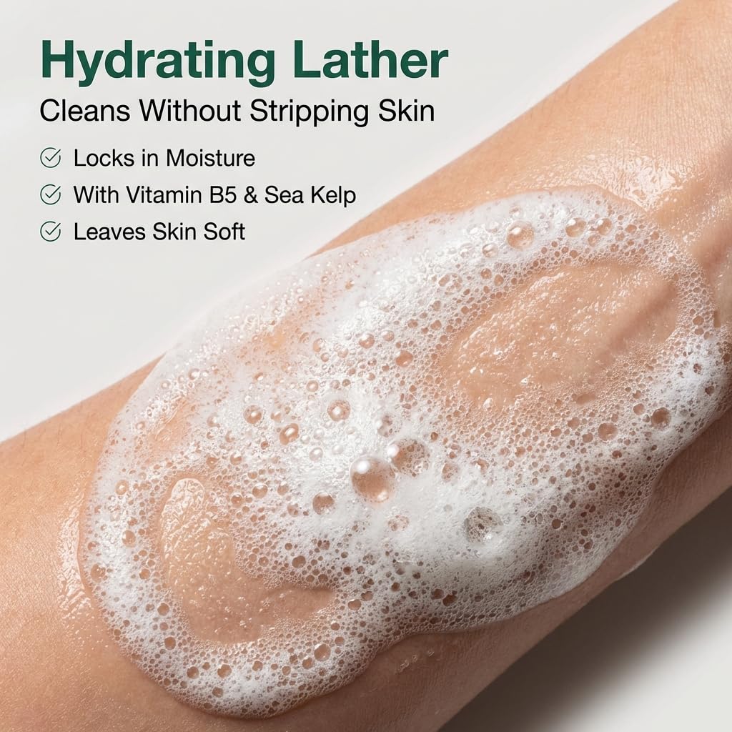 Anthony Mens Body Wash and Shampoo: Invigorating Rush 2-In-1 Liquid Gel Soap & Hair Shampoo, Pine Wood Scent, Hydrating with Eucalyptus, Canadian Balsam, Birch Leaf, Charcoal, Sea Kelp, 32 Fl. Oz - Image 4