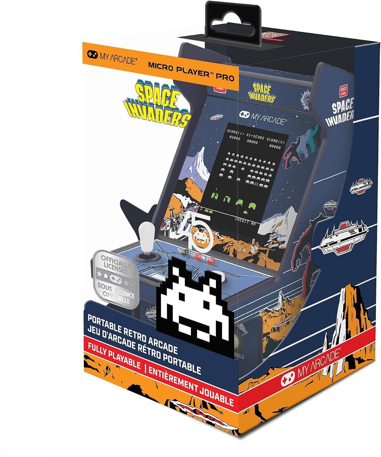 My Arcade Space Invaders Mini Arcade Machine - Micro Player Pro Table Top Arcade Machine, Portable Handheld Game, Retro Gaming Console, Mini Retro Games Machines for Kids & Adults
