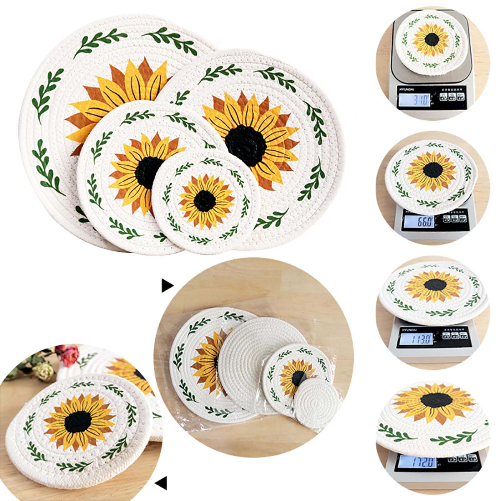 Décoration de Table, Sets de Table, Set de Table Rond à Motif Floral créatif Style champêtre