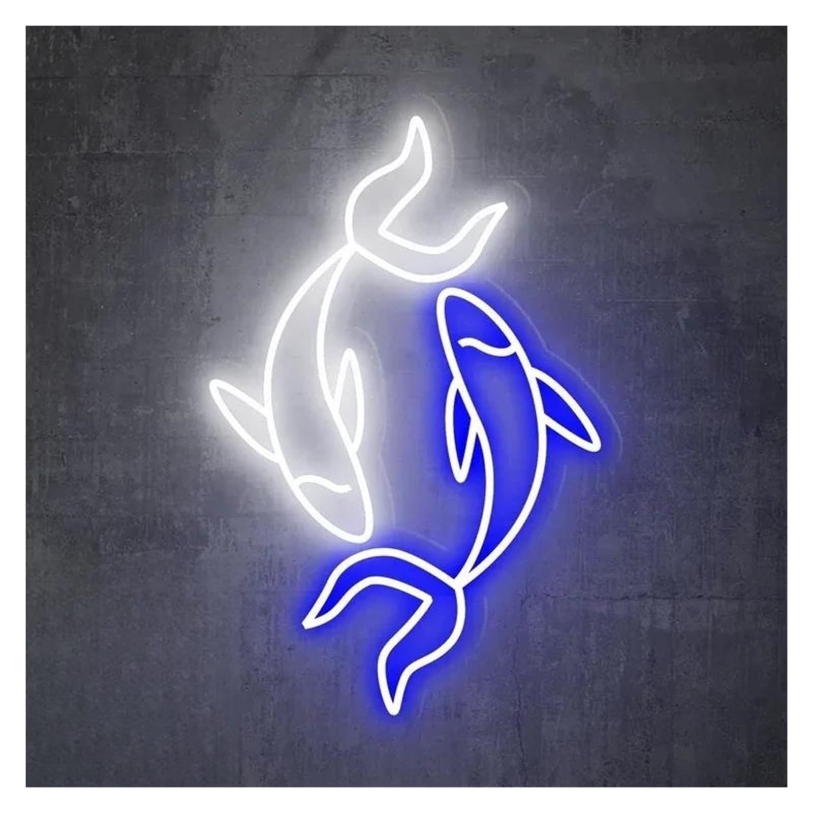 SHOUXI Sign Lamp Koi Fish Neon Sign Lucky Animal Decor USB Operated for Store Bar Club Home Party Multipurpose Decorative Lamps 38cm(D)