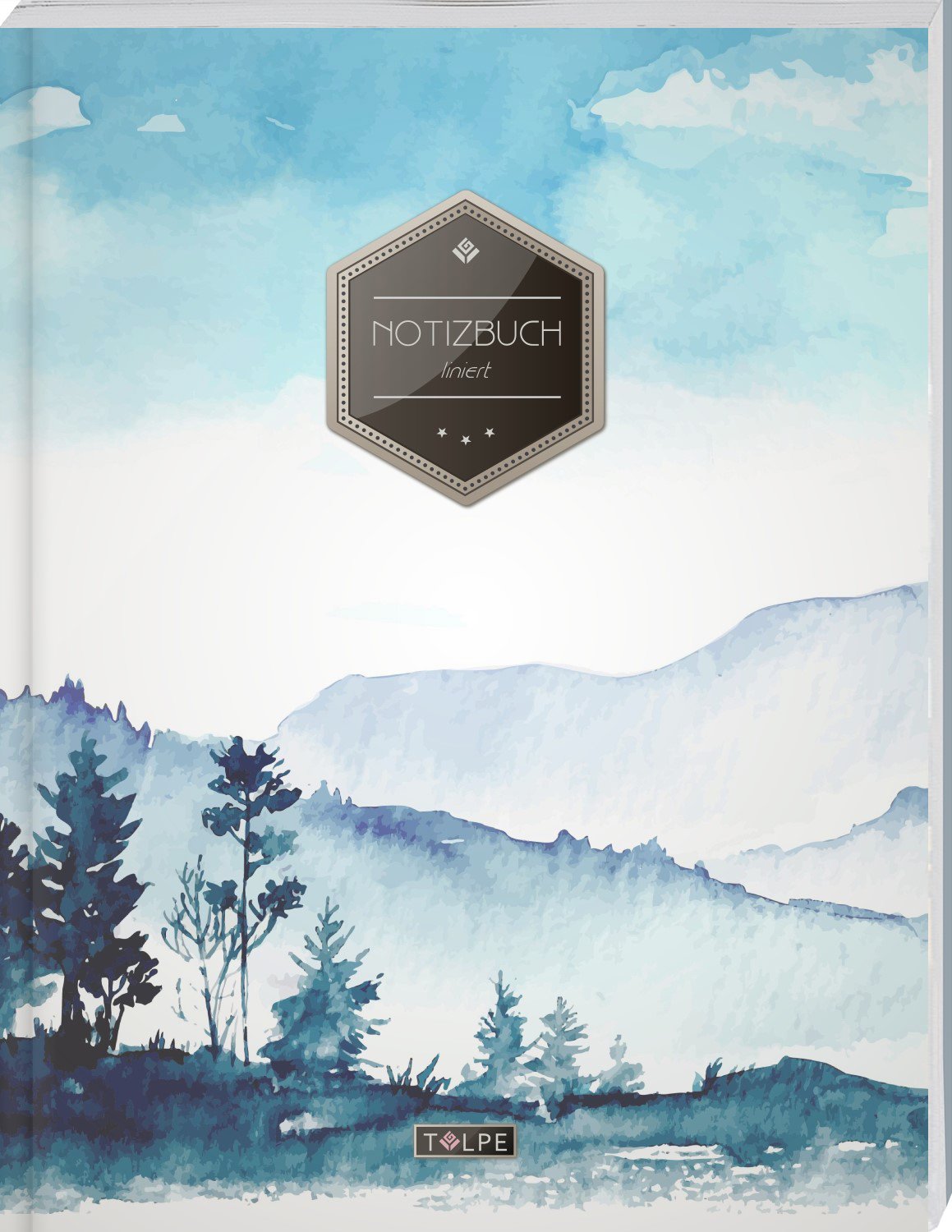 TULPE Notizbuch A4 Vintage Softcover - 140+ Seiten Liniert Mit Register