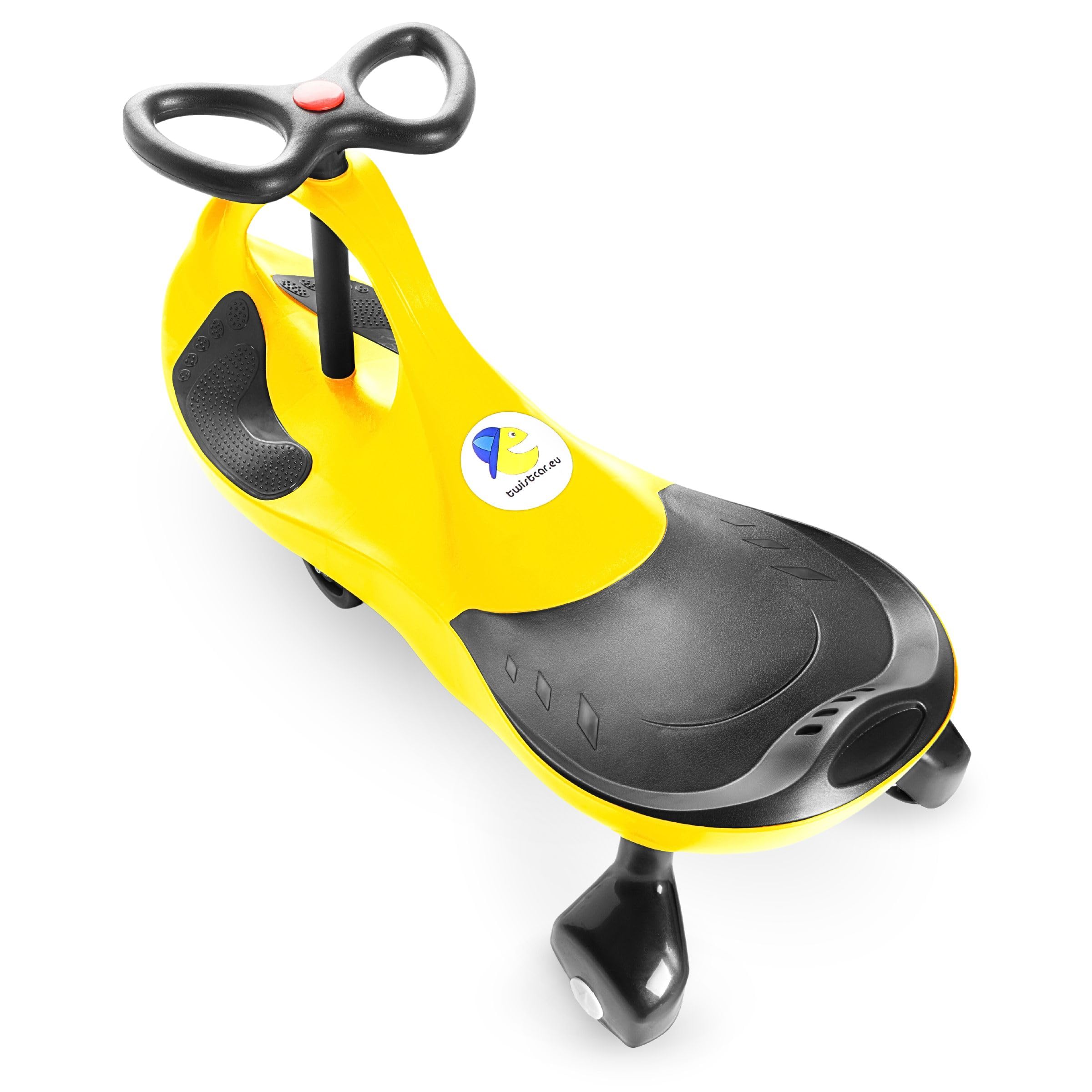 TWISTCAR Macchina Giocattolo per Bambini 3+ Anni - Auto Senza Pedali con Volante 360° e Ruote in Gomma - Veicolo a Spinta con Capacità 120kg - Sviluppo Motorio e Coordinazione - Giallo