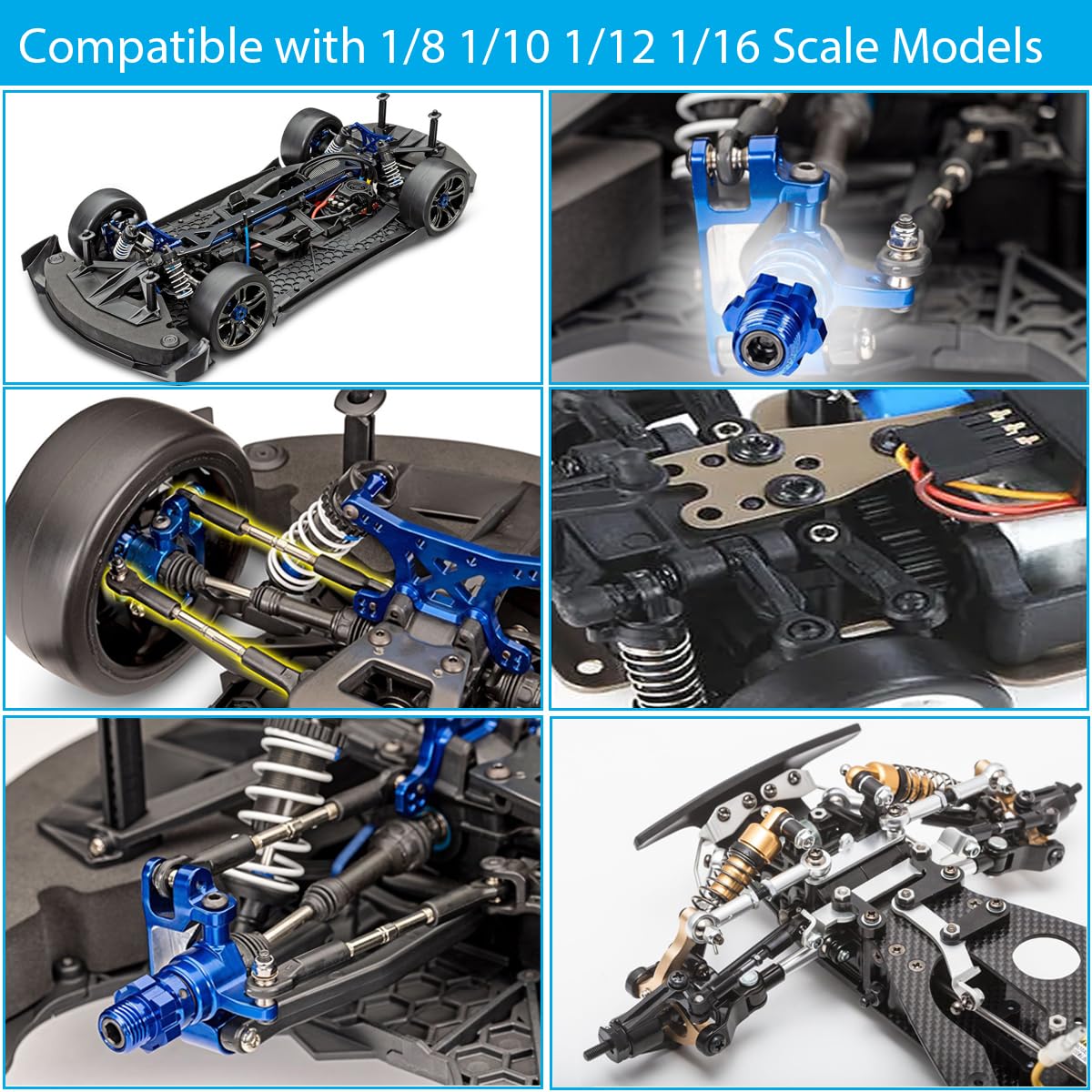 Supporto Da Lavoro Regolabile In Alluminio Per Auto RC, Kit Riparazione Con 1100 Viti, Cacciaviti E Vassoio Magnetico, Per Modelli 1/8 1/10 1/12 1/16