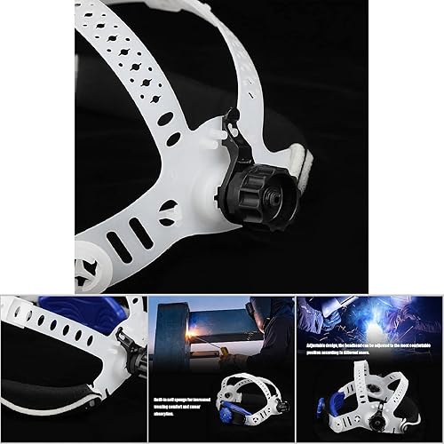 Miniatura 3 de Reemplazo de casco para cascos de soldadura de oscurecimiento automático solar, diadema ajustable, accesorios para casco de soldadura, Blanco