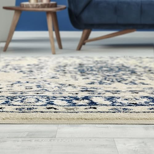 Vista 121 de Antep Rugs - Alfombra oriental de 5 x 7 con medallón tradicional para interior Siesta (beige crema, 5 pies 3 pulgadas x 7 pies)