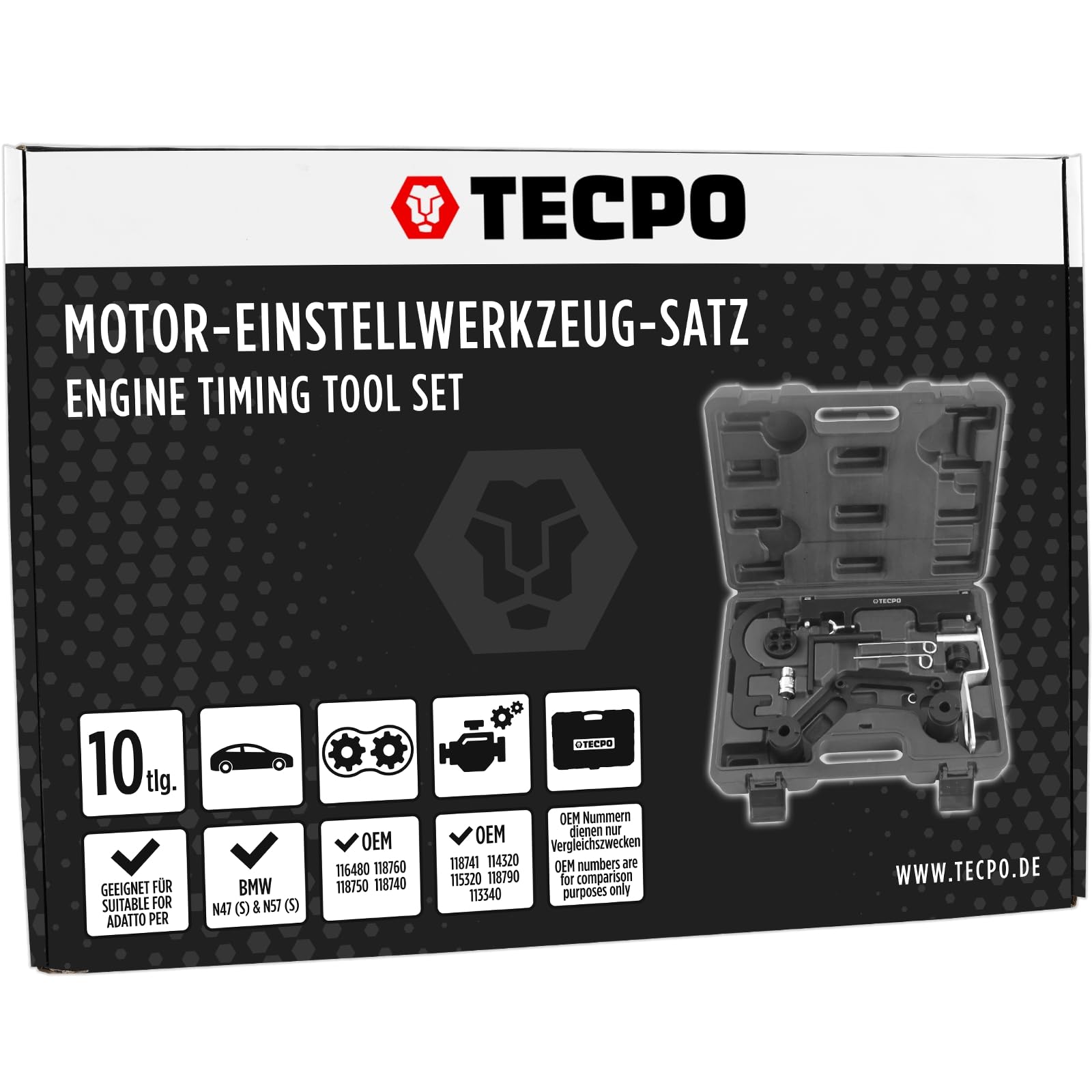 TECPO Set di attrezzi di regolazione del motore, catena di controllo, strumento di bloccaggio compatibile con BMW N47 N47S N57 N57S