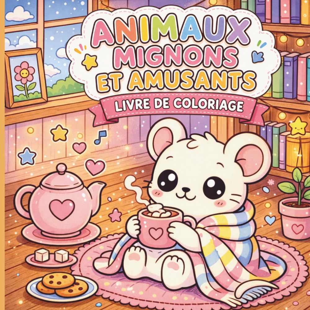 Animaux Mignons et Amusants: Livre de coloriage cosy – dessins simples et adorables pour enfants et adultes