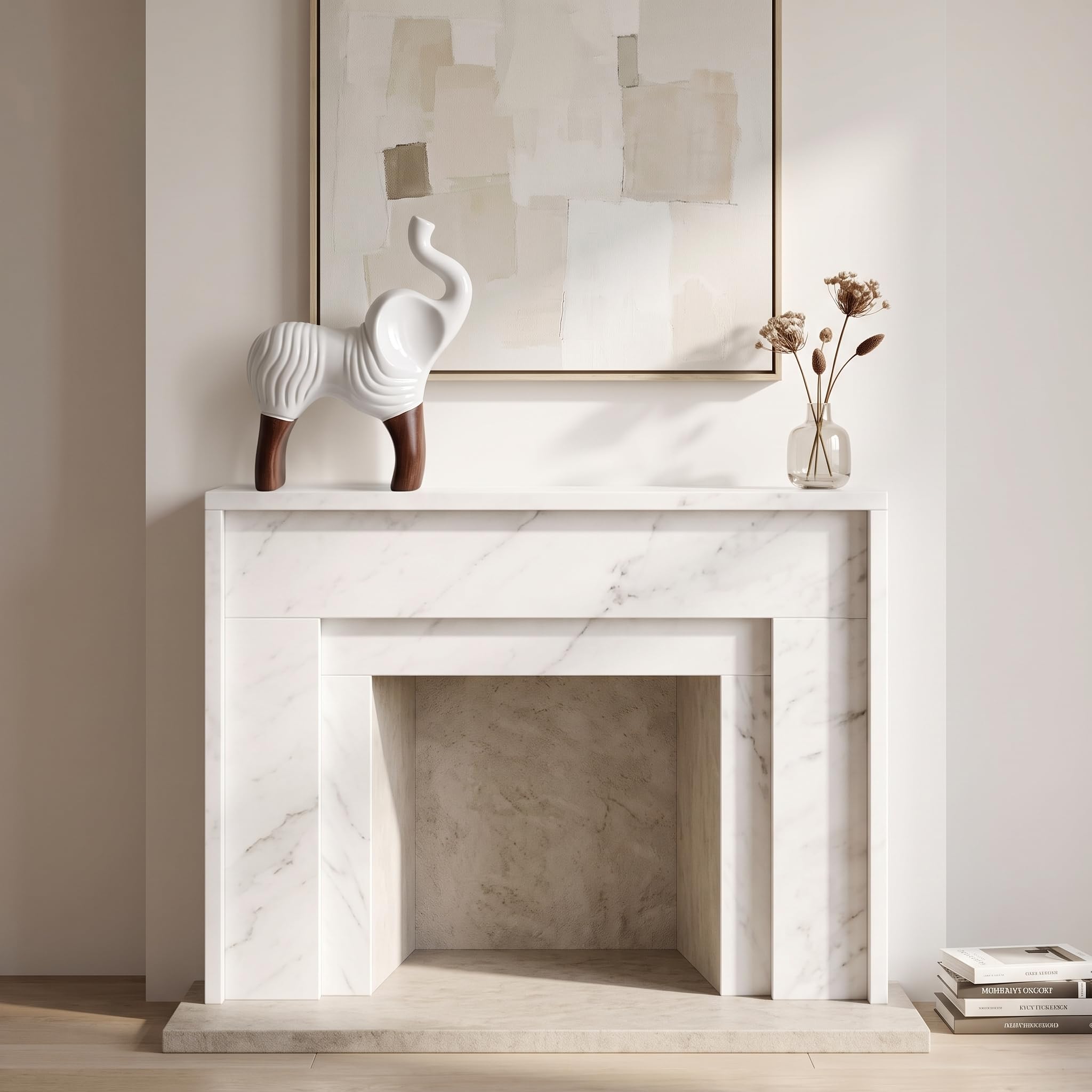 XINXUAN Estatua de elefante blanco para decoración del hogar, escultura