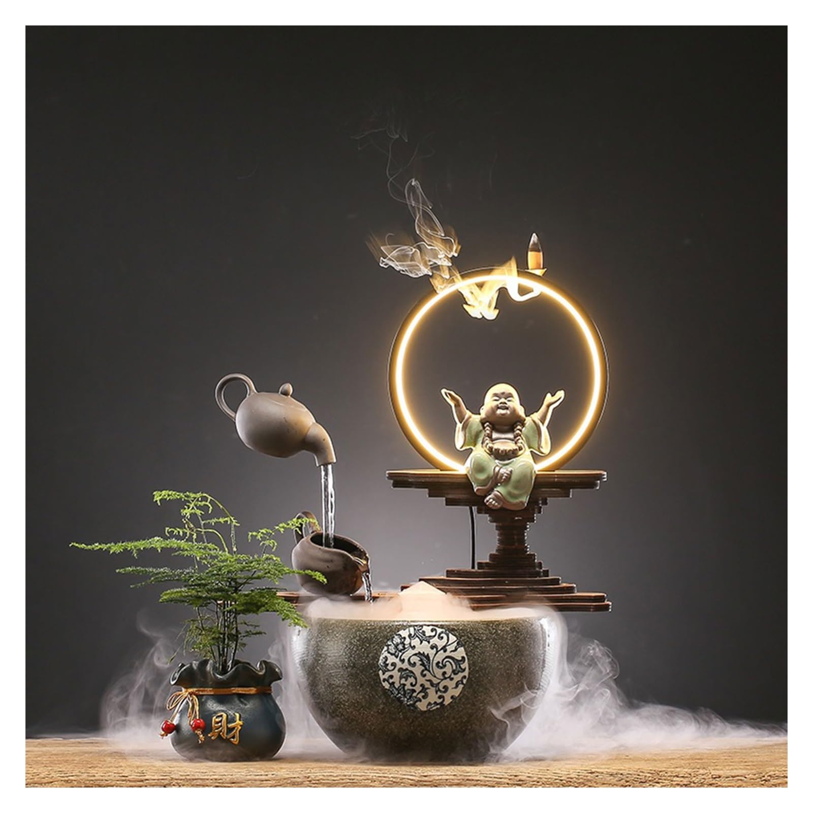Fontaine d’Intérieur Cascade de bureau luxueuse – Décoration de bouilloire suspendue élégante, cadeaux de qualité supérieure for le bureau et la maison for une ouverture d'entreprise ou une pendaison