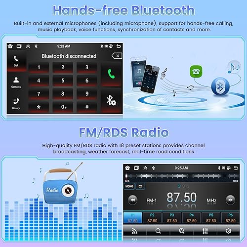 Miniatura 6 de 8Core 4+64G Radio para Toyota Corolla 2009 2010 2011 2012, 9 pulgadas 1280 * 720 pantalla táctil Bluetooth Radio con Carplay