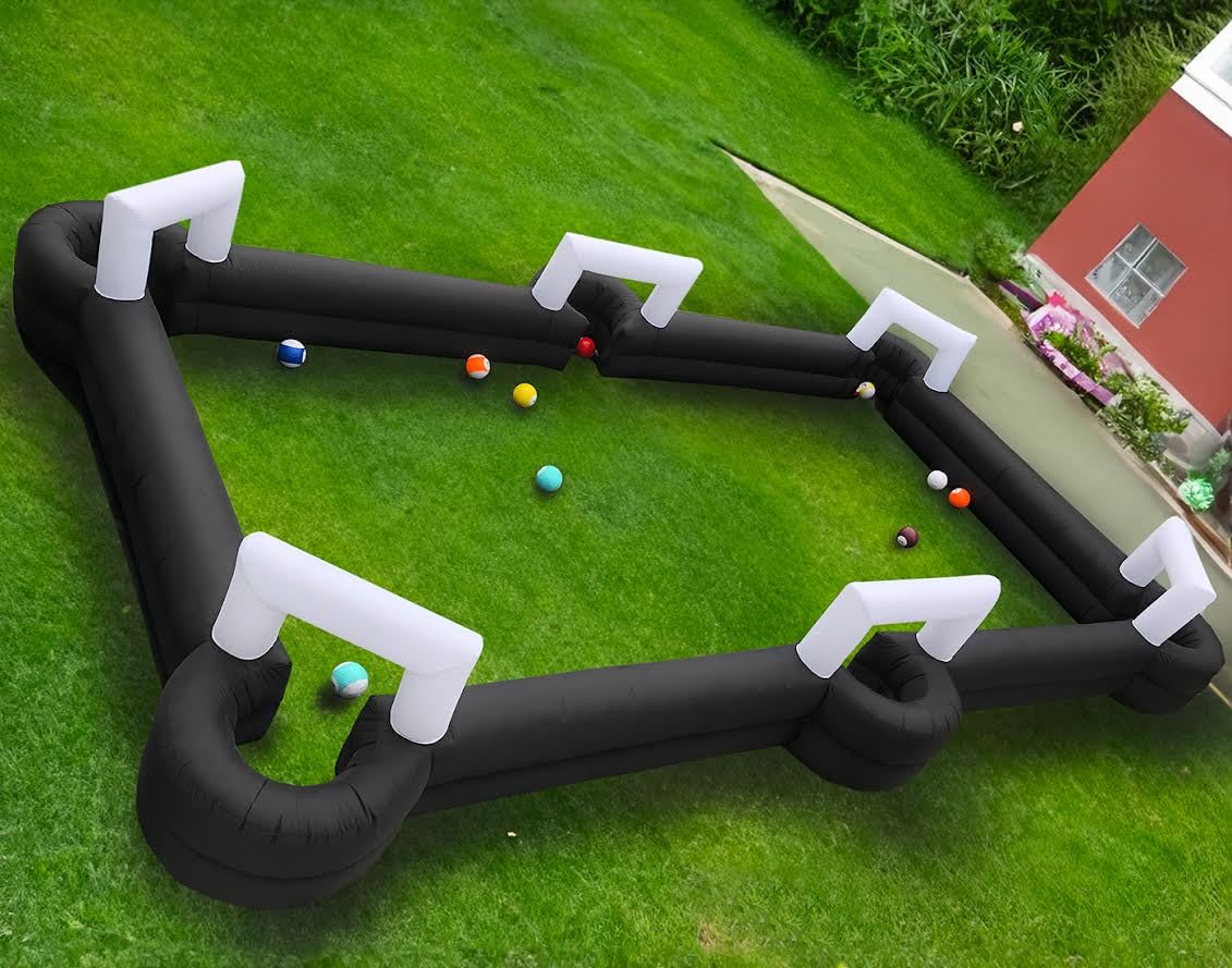 Giant Inflatable Soccer Pool Table Football Pool Pitch Billiards Inflatable Football Billiard Game with air Blower with 16 Balls