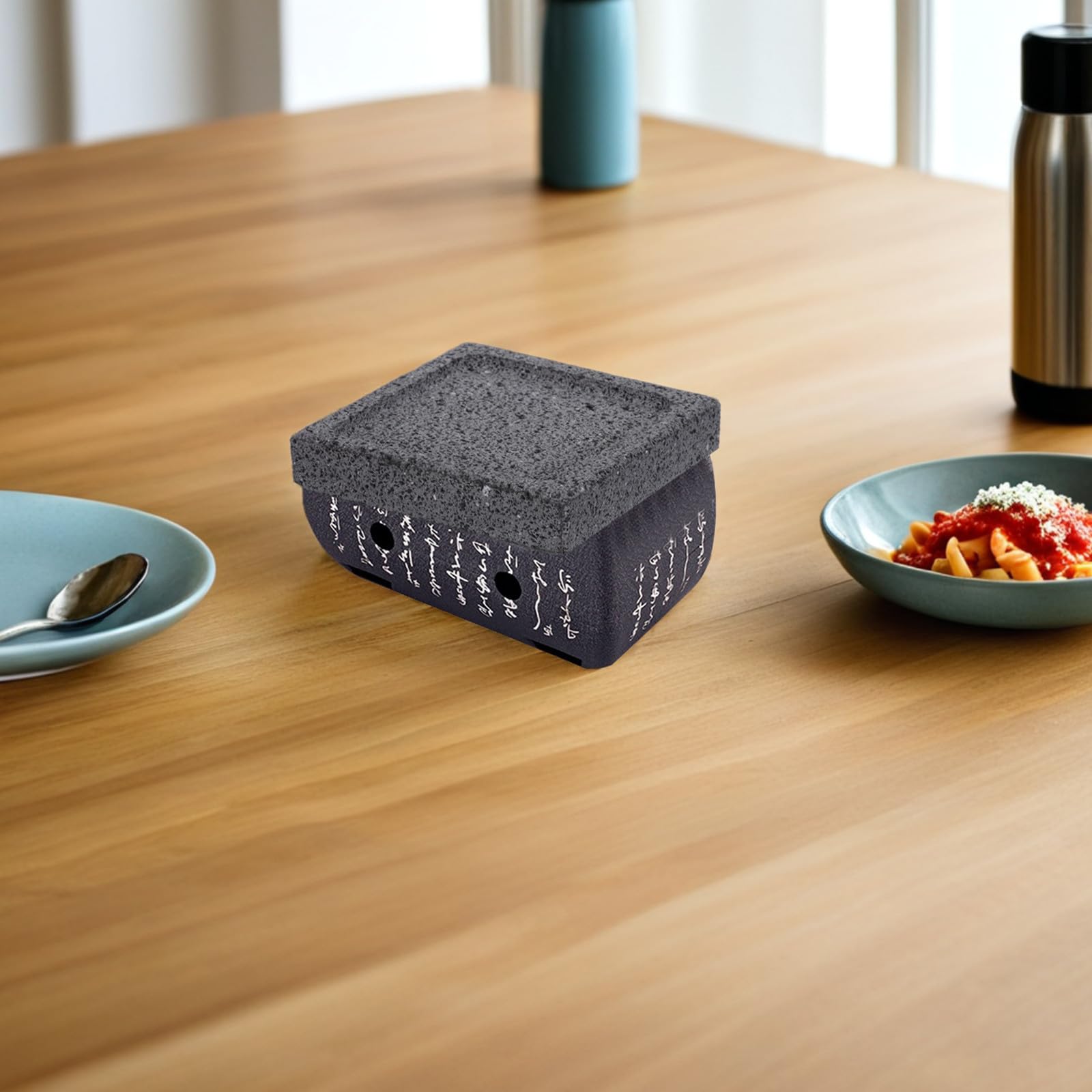 Toyvian Placa Rectangular de Piedra Volcánica para Barbacoa Coreana Distribución Uniforme del Calor y Retención de Nutrientes Adecuado para Tofu y Pescado