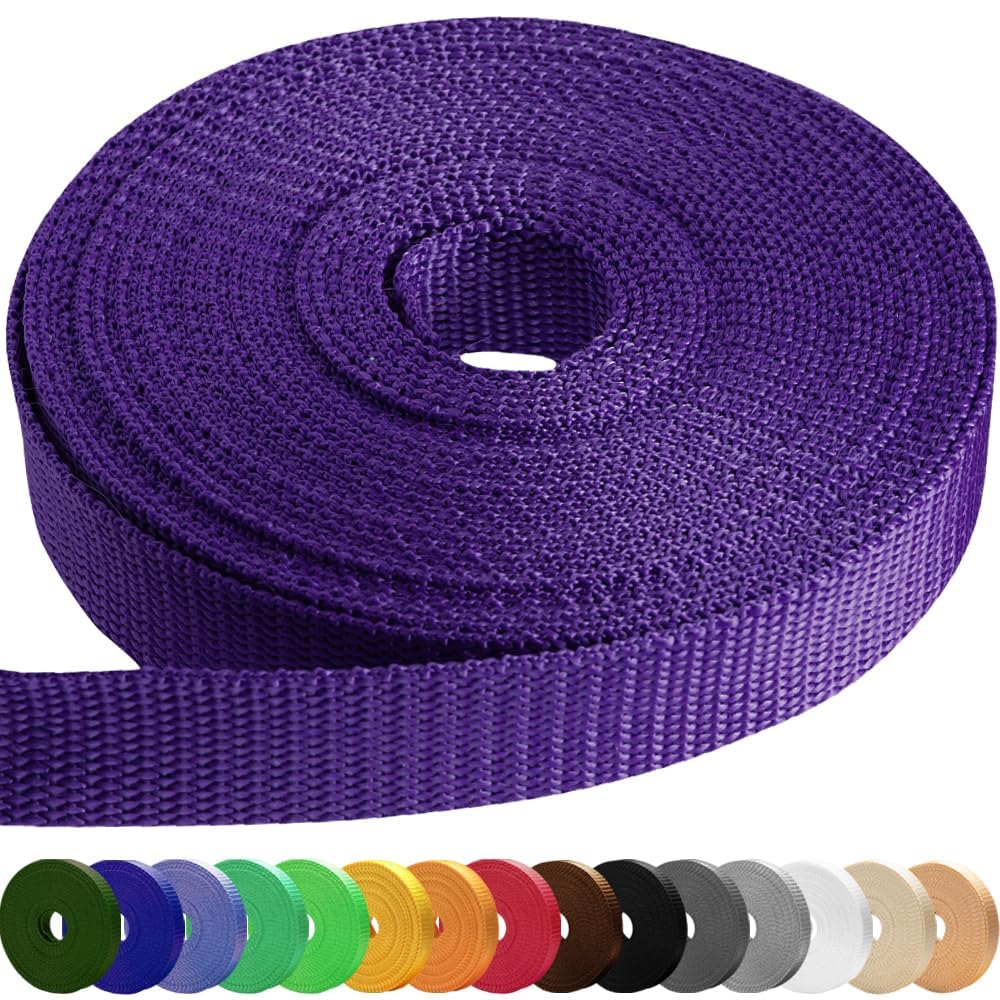 TECEUM 38 mm Webbing โ Dark Purple โ 23 m โ Strong Webbing for Outdoors Indoors Crafting DIY (1.5โ 25y)