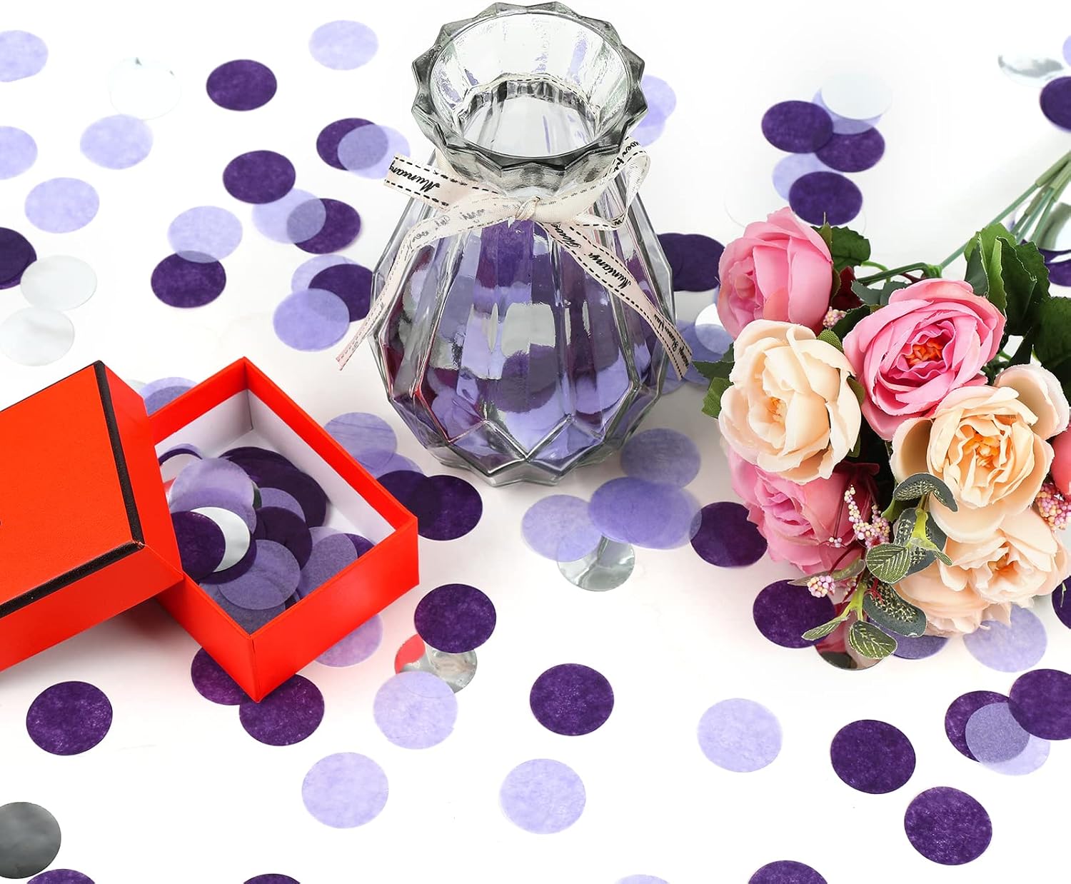 VCOSTORE Purple Round Tissue Confetti for Baby Shower Wedding Decor image 2