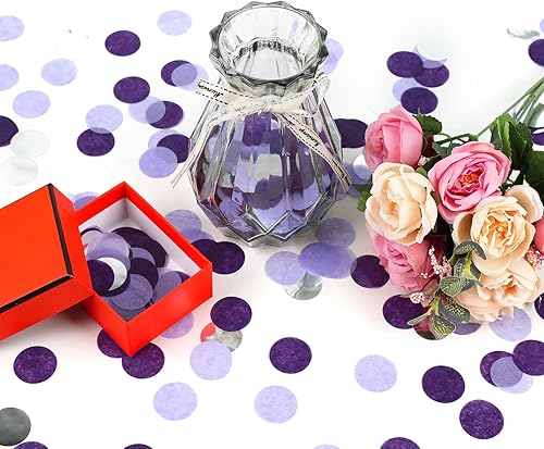 Miniatura 8 de VCOSTORE Círculos de confeti de papel de seda, puntos redondos de confeti de papel, confeti de mesa grande para decoración de cumpleaños, boda,
