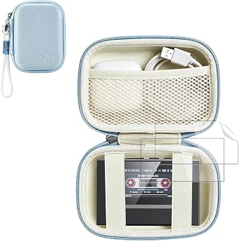 Carrying Case for SnowSky/FiiO Echo MINI MP3 Player Lanyard Style Storage Case with 2 Soft Screen Protectors, Hard Shell Protective Travel Bag | Waterproof, Wear-Resistant & Shockproof,Blue