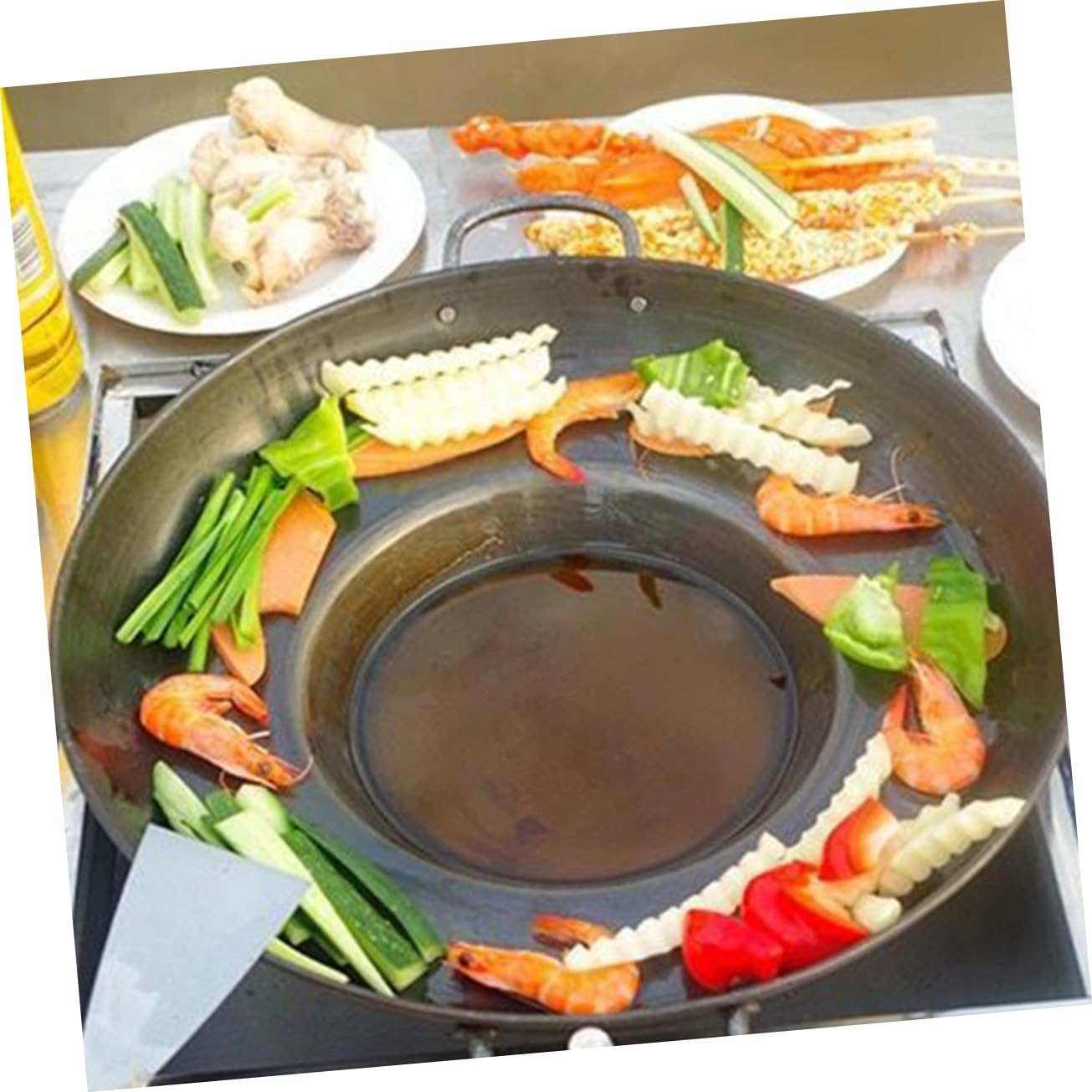 Cabilock Stainless Steel Frying Pan Concave Skillet for Versatile Cooking for Frying Eggs and More Lightweight Design for Home and Outdoor Use