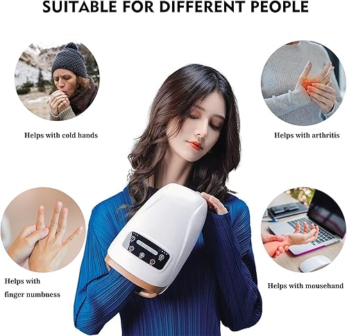 Miniatura 5 de Masajeador de manos con 2 ajustes de calor, 3 modos de compresión y 3 opciones de temporizador, regalo de vacaciones pensado para mamá, papá y seres