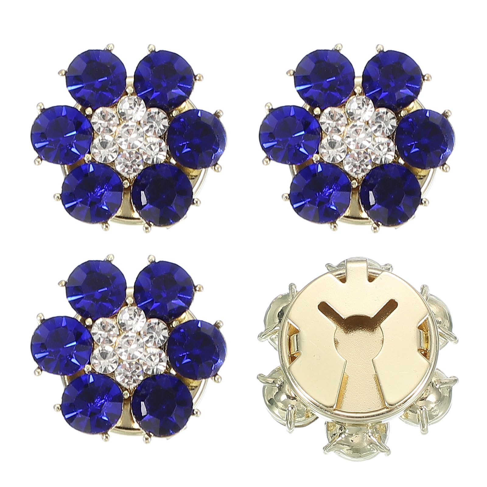 Boutons de couverture 18mm cristal bleu PATIKIL fleur bouton manchette robe chemise