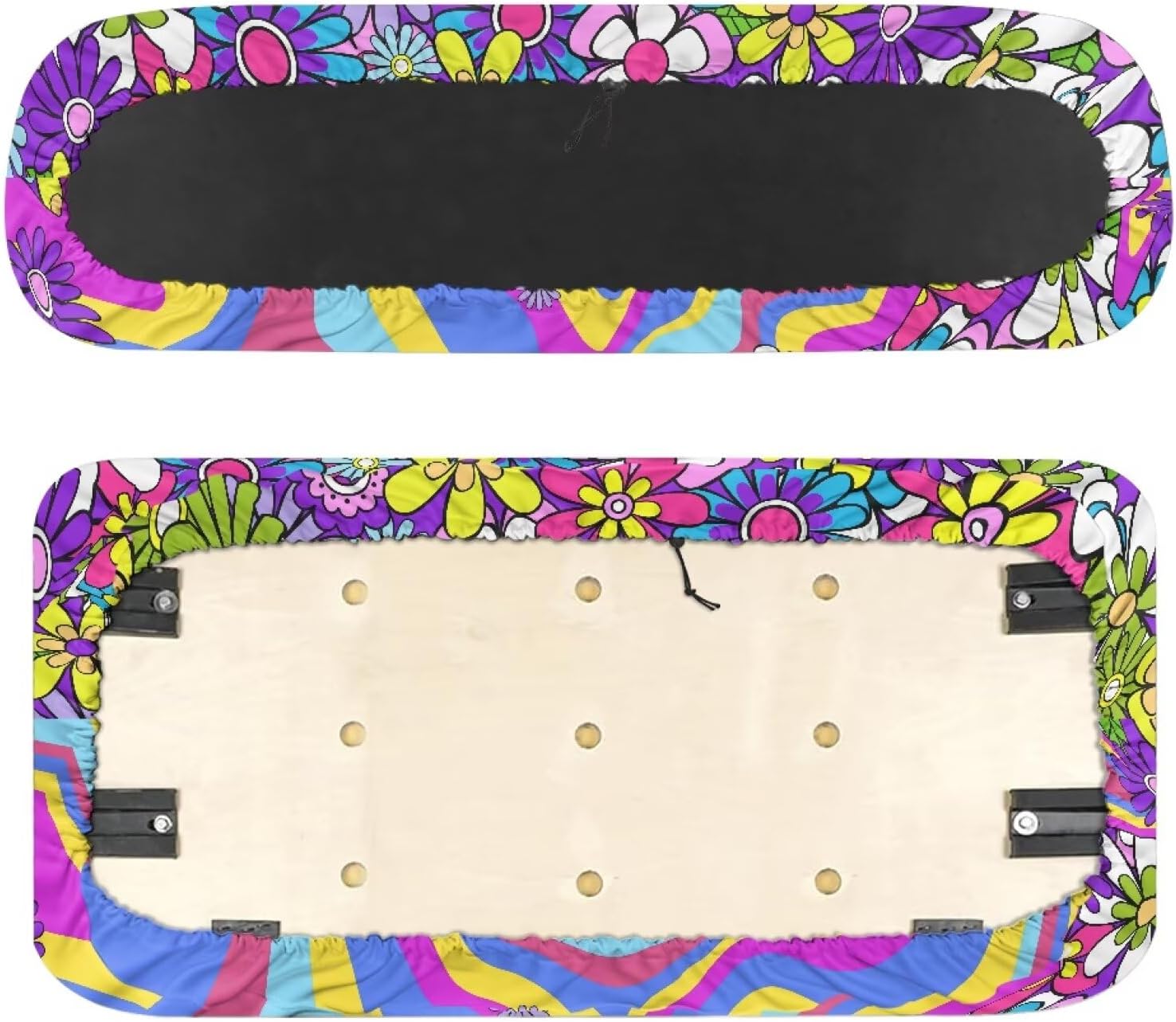 Tropical Flower Theme Golf Cart Seat Covers 2 Pcs Soft Golf Blanket Towel Universal for EZGO Club Car Keep Cool