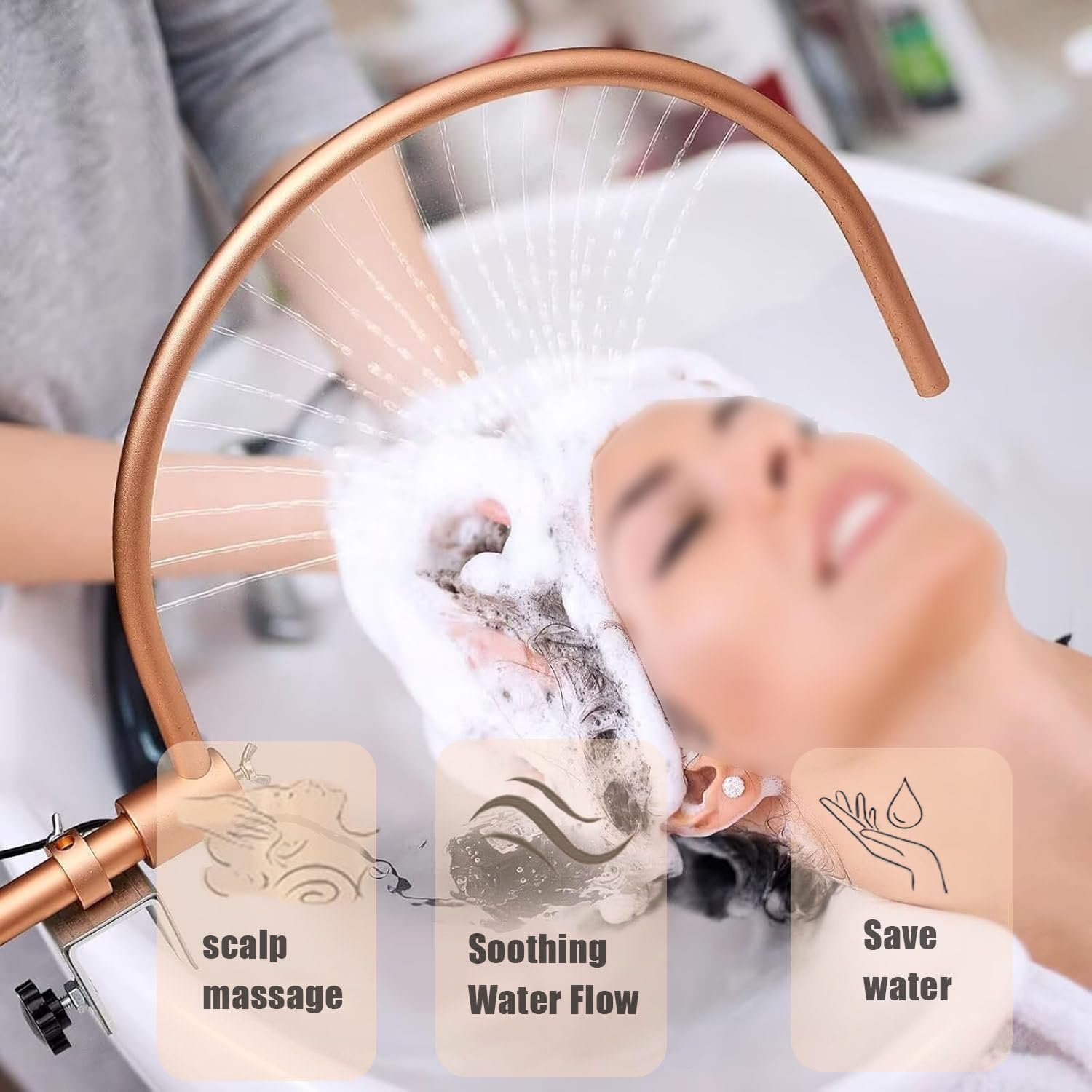 Stojak do cyrkulacji wody do terapii skóry głowy, przenośny szampon umywalka do hydromasażu umywalka mocowanie do sprzętu spa klasy salonowej z pompką