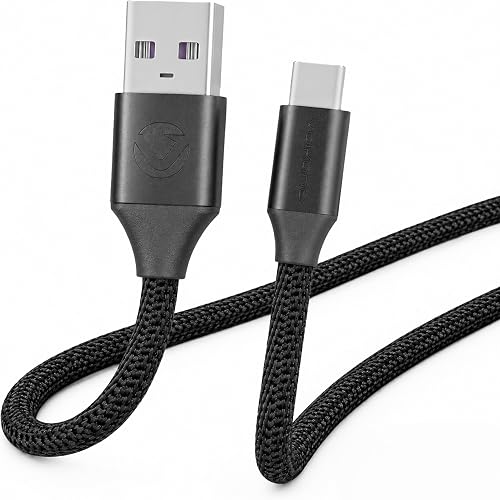 Volkano VK-20145-BK Weave Series Fabric Braided Type-C Cable, Black, 3 Meter Length