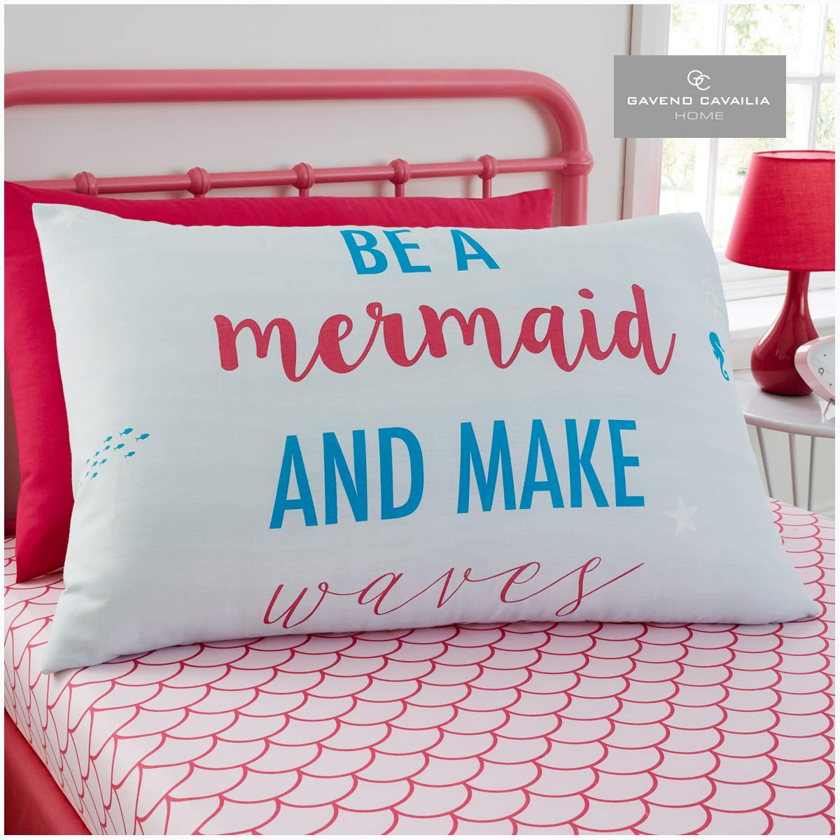 Gaveno Cavailia Kids Rotary Sheet Set Mermaid Single Children Character Bedding 2 Piece Printed Easy Care Bedlinen 1 Fitted Bedsheet and 1 Matching Pillow Case