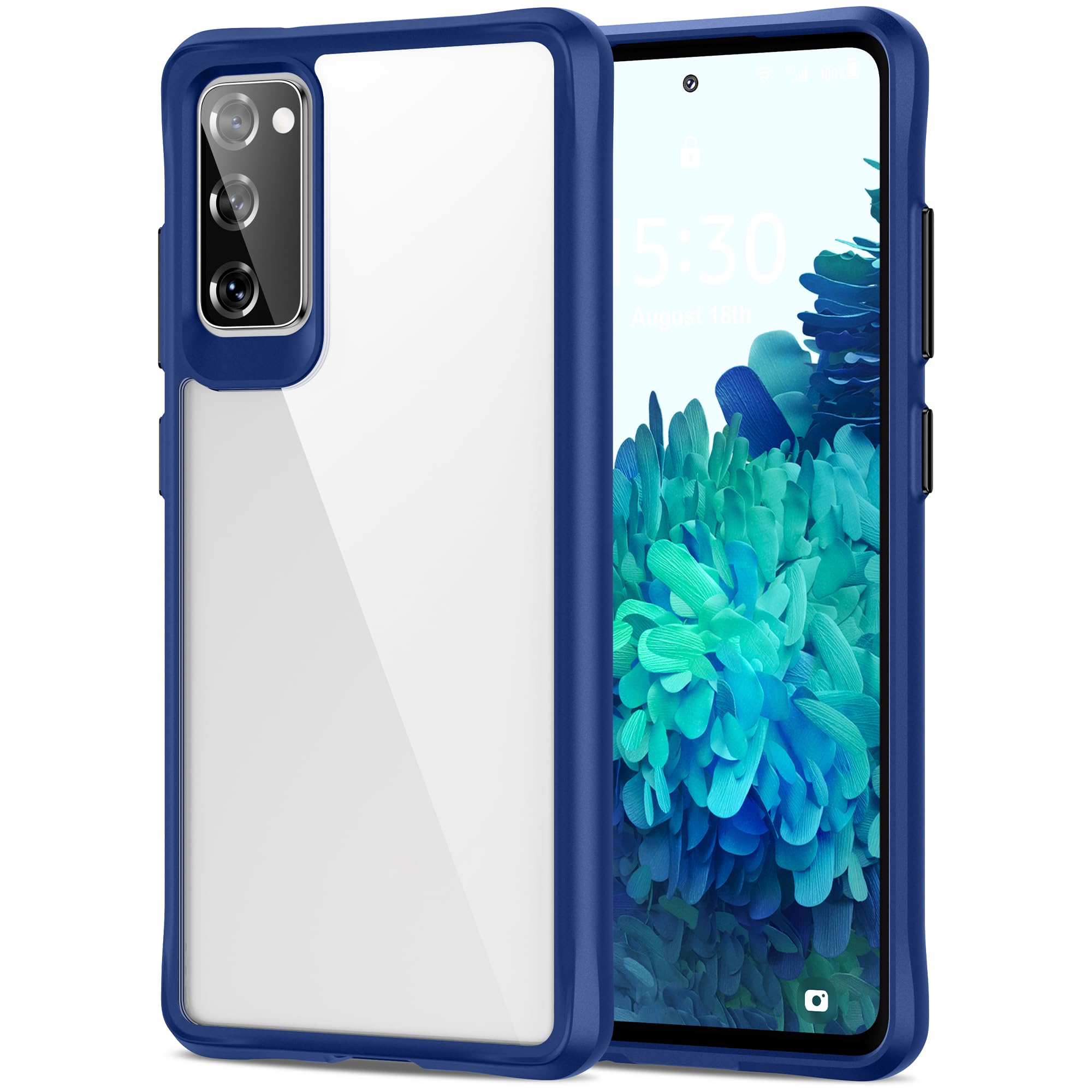 HOOMIL Crystal Clear Hülle für Samsung Galaxy S20 FE, Nie Vergilbung Durchsichtig Handyhülle Stoßfest Schutzhülle - Blau