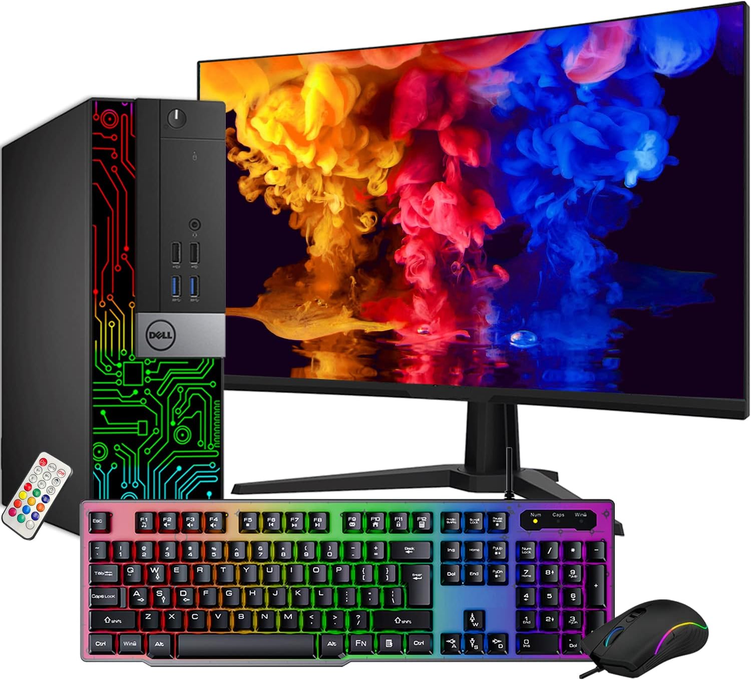 Dell Custom Built OptiPlex Computer Desktop with 27 Inch Gaming Monitor – Intel Core i5-6500 Processor 3.20 GHz, GeForce GT 1030 2GB, 16GB RAM 512GB SSD, Windows 10 Pro Wi-Fi HDMI (Renewed), Black Dell Custom Built OptiPlex Computer Desktop with 27 Inch Gaming Monitor – Intel Core i5-6500 Processor 3.20 GHz, GeForce GT 1030 2GB, 16GB RAM 512GB SSD, Windows 10 Pro Wi-Fi HDMI (Renewed), Black
