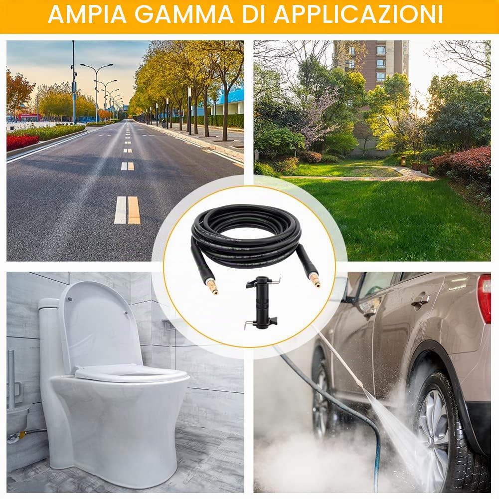 Tubo di ricambio per rondella ad alta pressione per Karcher K2 K3 K4 K5 K6 K7 Tubo flessibile ad alta pressione, connettore rapido e rilascio