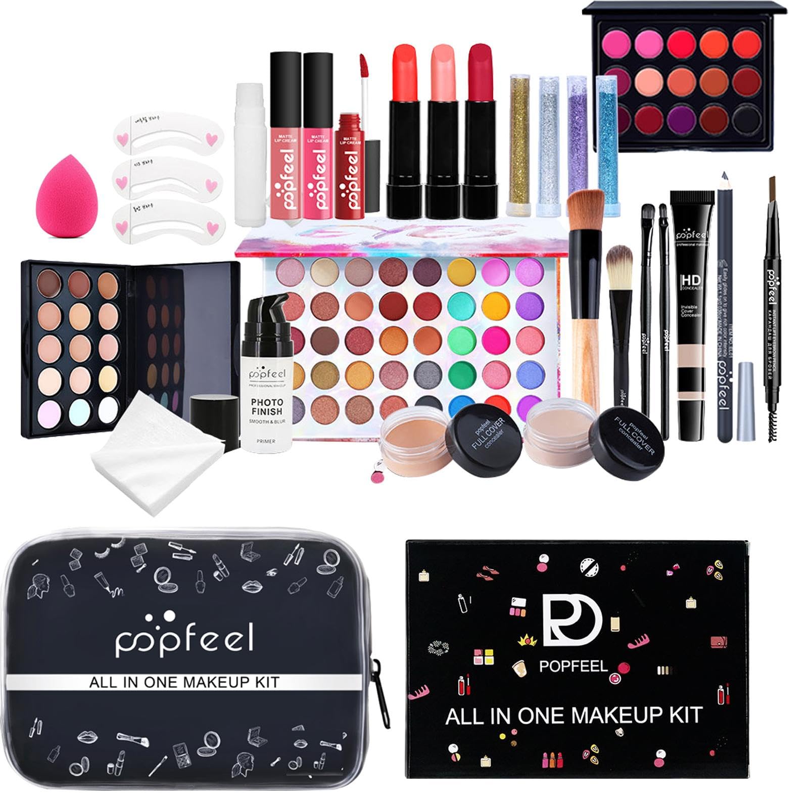 Kit trucco per principianti, set trucco completo per il viso per il trucco | Set di trucco da donna Set di trucco completo, kit di trucco portatile Set di cosmetici per trucc