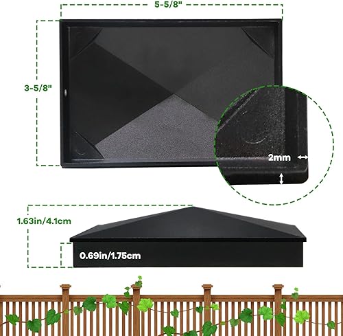 Miniatura 9 de Azdele True I.D. - Tapas piramidales de aluminio de 6-18 x 6-18 pulgadas solo para postes de madera reales de 6 x 6 pulgadas, no para postes reales