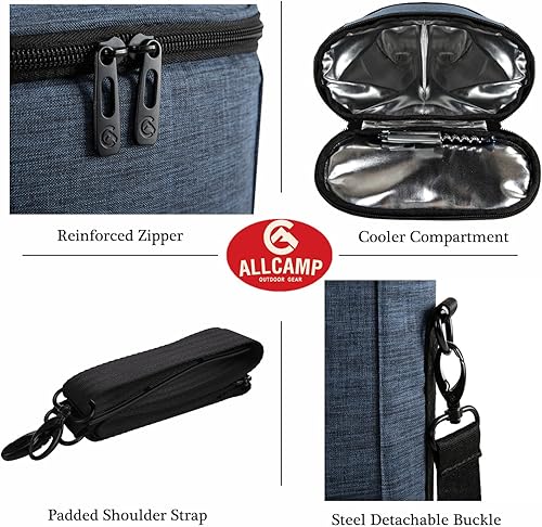 Miniatura 3 de ALLCAMP - Bolsa de vino para 2 botellas, bolsa de lona acolchada portátil aislada para viajes, restaurante BYOB, cata de vinos, fiesta, gran regalo