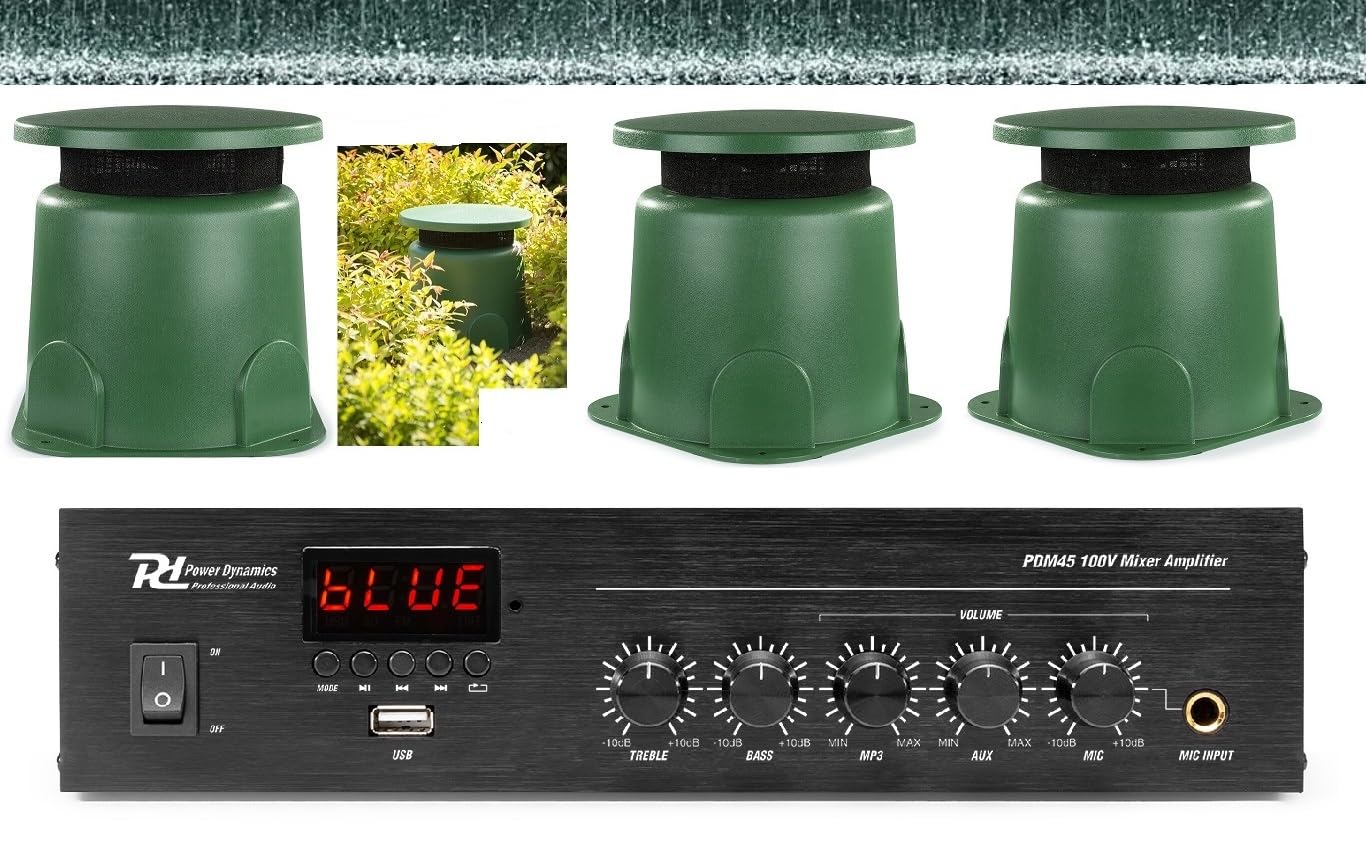 Impianto Audio da Giardino IPX5 Amplificatore 4 Casse