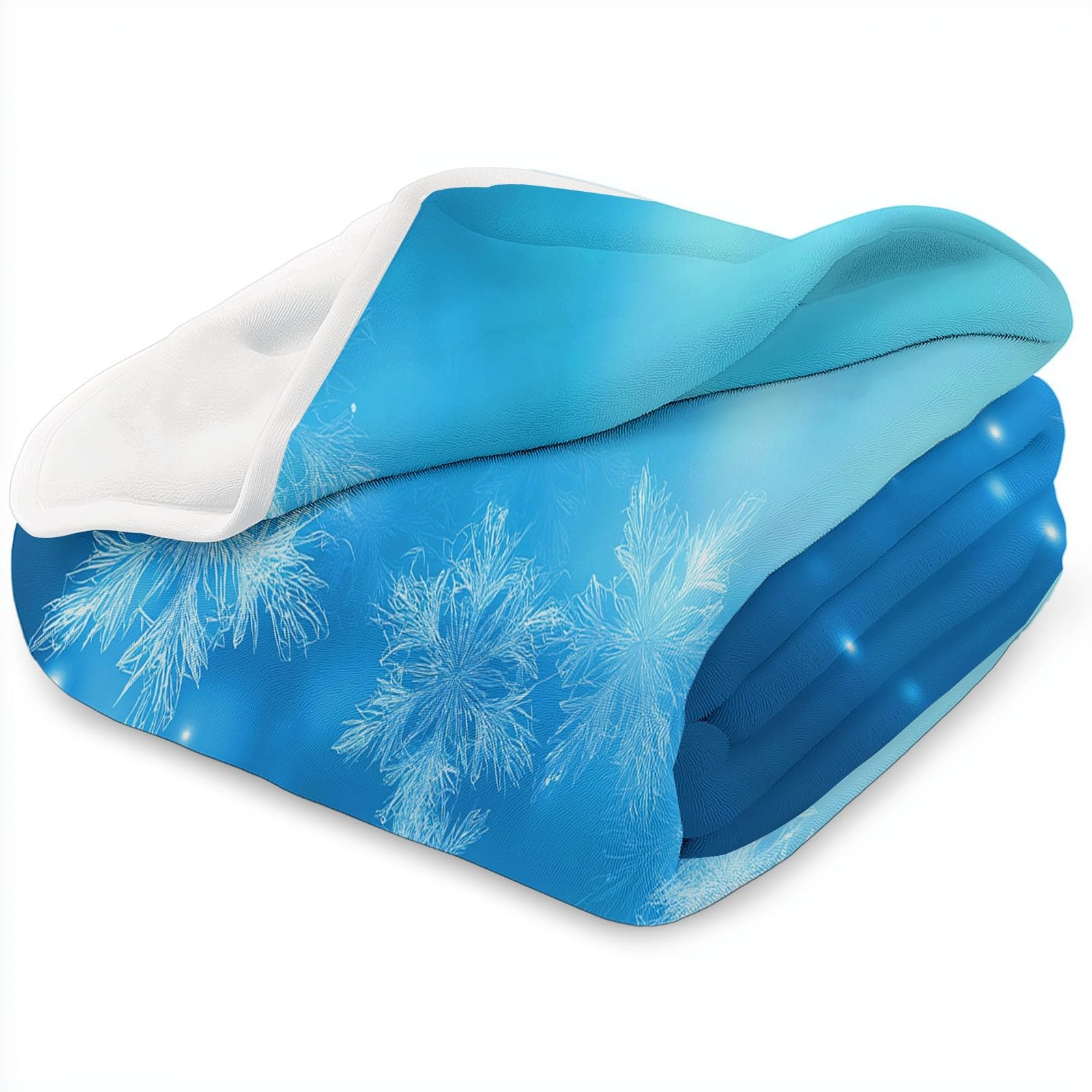 Generico Coperta Peluche Morbido Stile Sogno per Divano Sedia, Morbidi Coperte Plaid Flanella Inverno Lucido Fiocchi di Neve - Caldo Trapuntino Sherpa Peluche Morbido Copriletto Letto, 180 x 220 cm