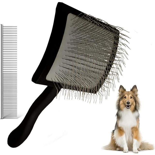 Foto 4 de 8 de Peine de peluquería para perros, cepillo de rastrillo para desenredar el pelo para masaje