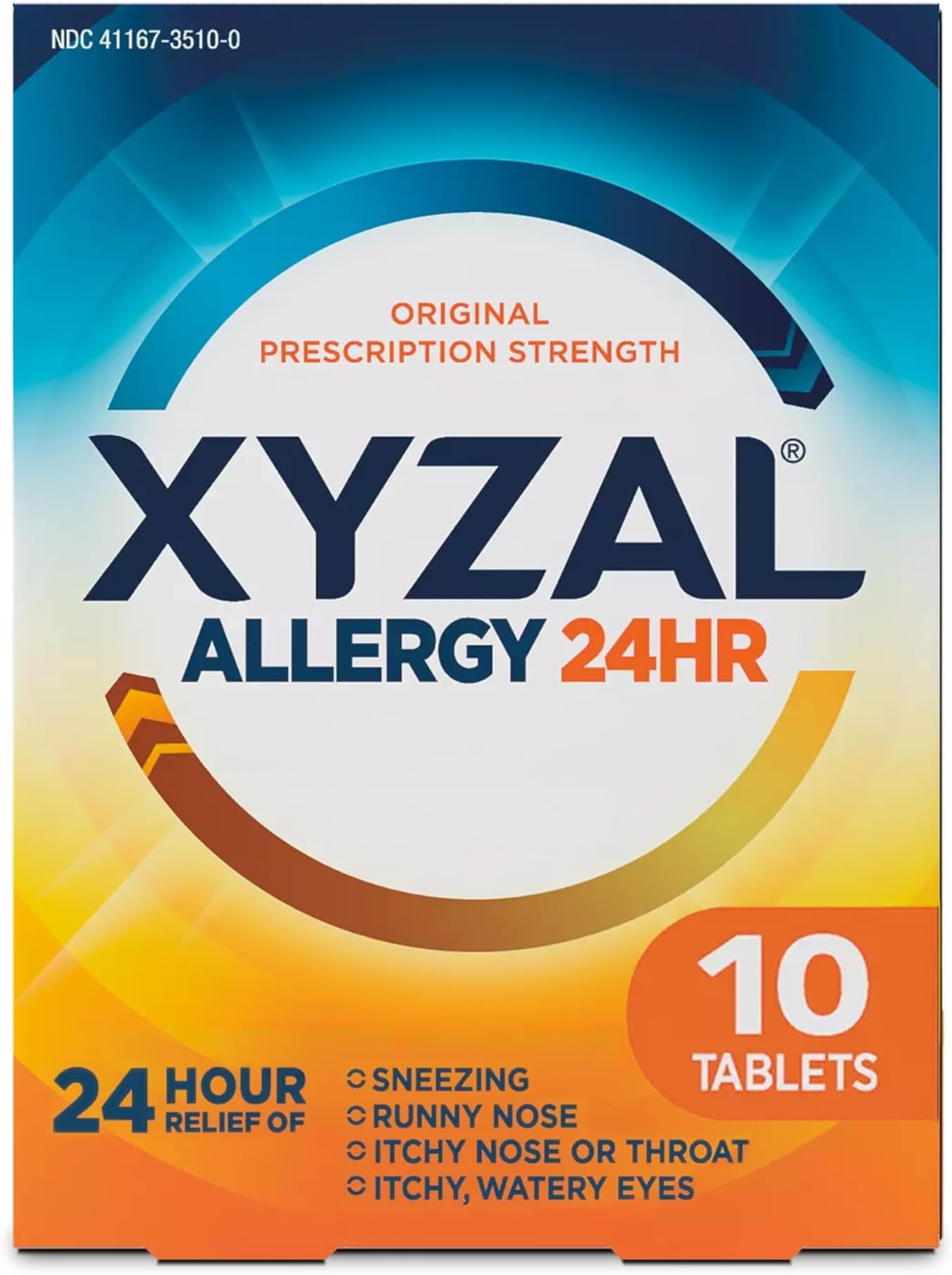 Xyzal 24 Hour Allergy Relief Medicine, Original Prescription Strength Antihistamine, Levocetirizine Dihydrochloride Tablets, 5 mg, 10 Count