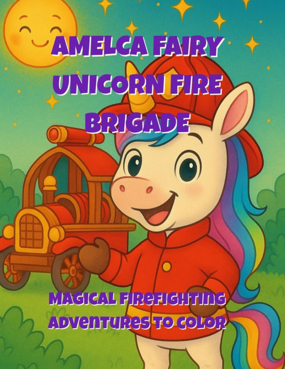 Amelca Fairy Unicorn Fire Brigade: Magical Firefighting Adventure Story and Coloring Book for Kids