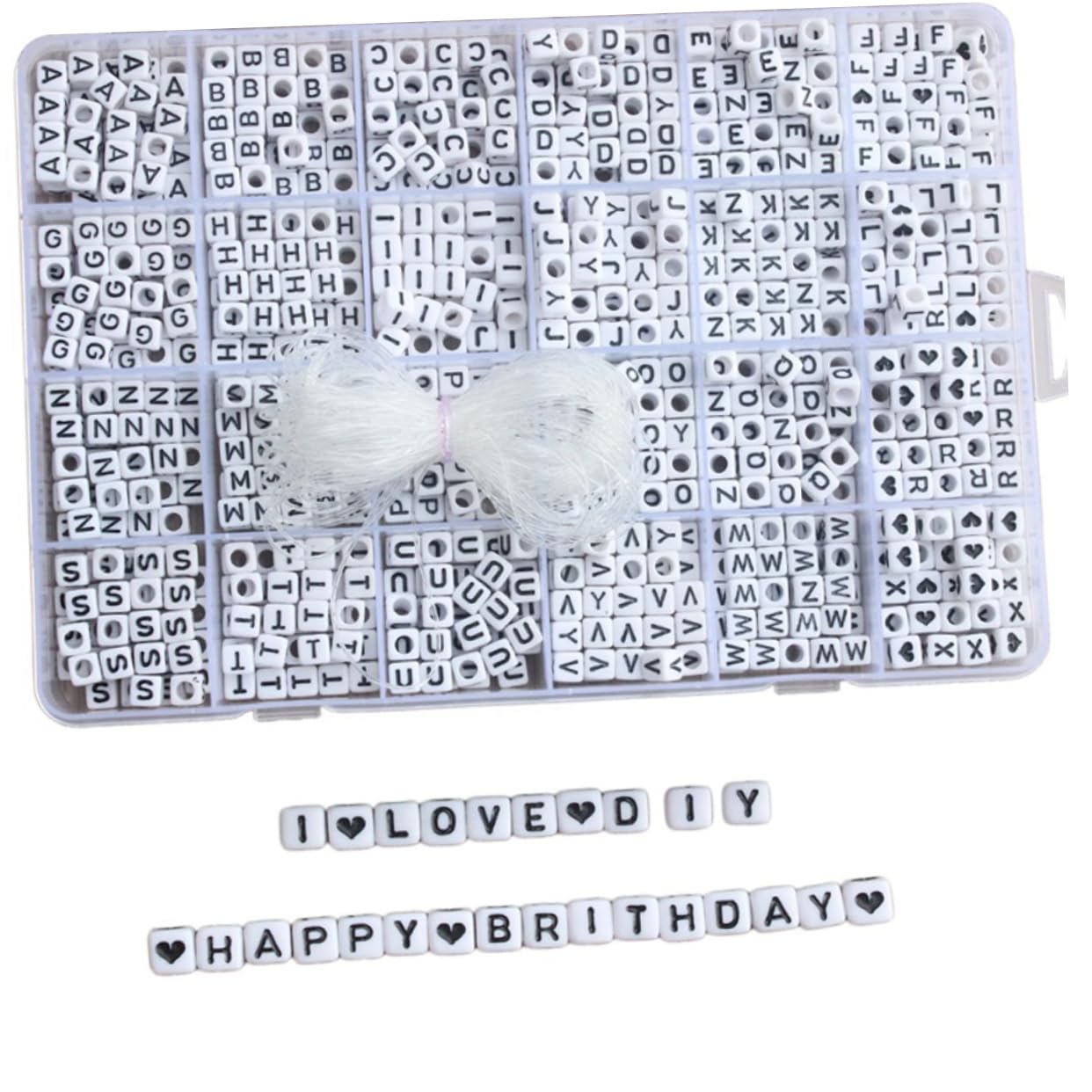 Würfel Alphabetperlen aus Acryl 6mm 1200 Stück für Schmuck