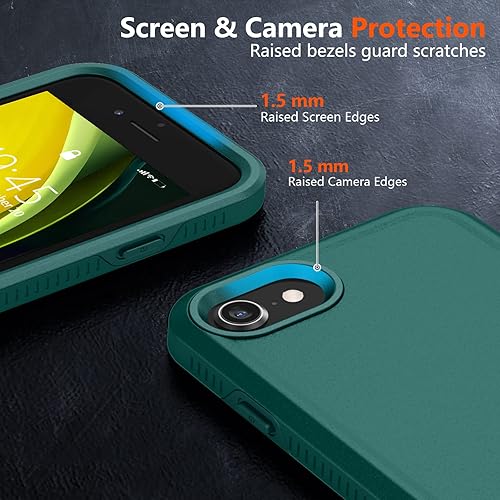 Vista 11 de xiwxi Funda para iPhone SE 2022/3rd/2020, iPhone 8/7, con 2 protectores de pantalla de vidrio templado, cuerpo completo 360 a prueba de golpes, Claro