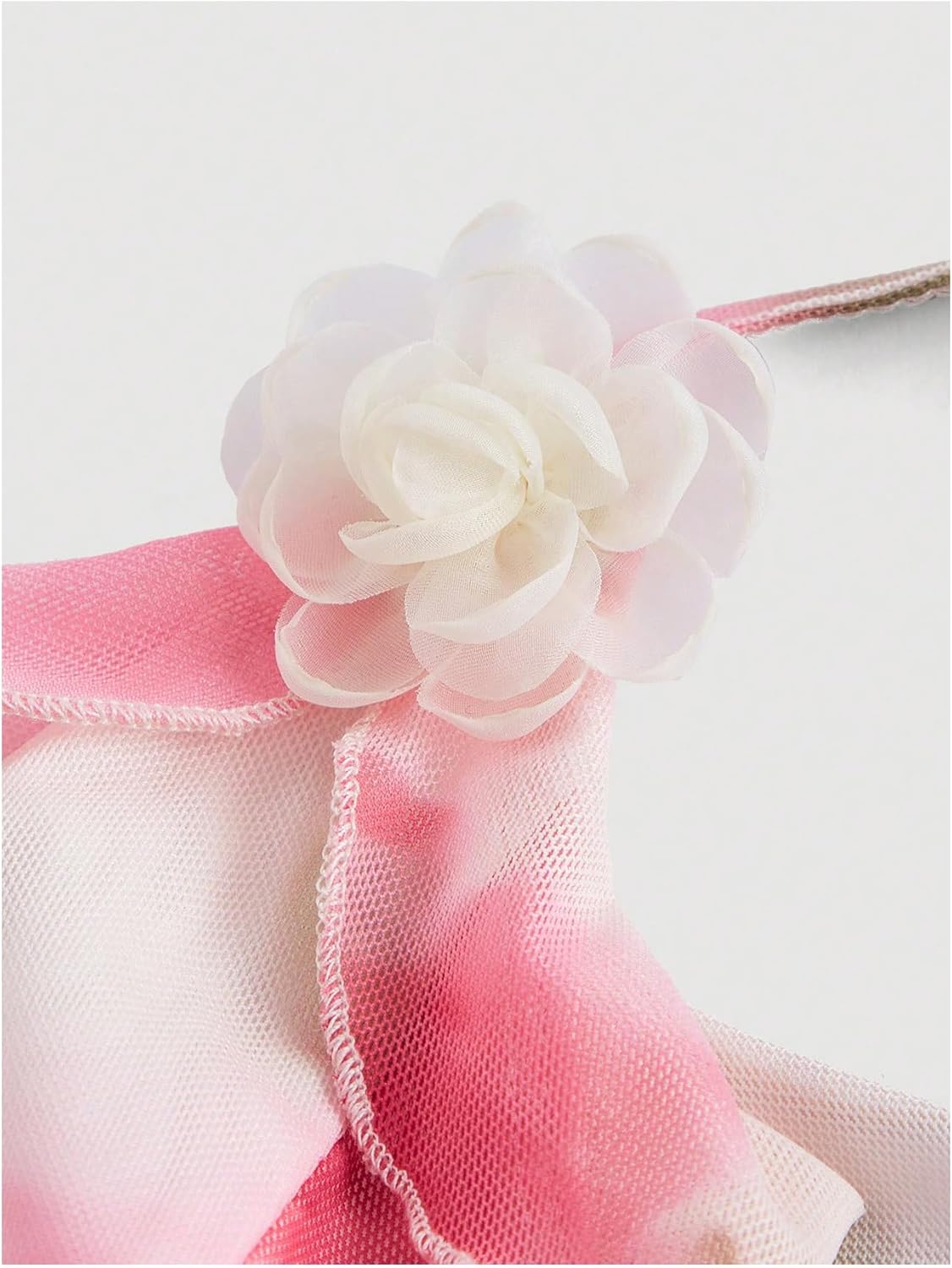 OYOANGLE Women's Floral Print Asymmetrical Ruffle Hem Camisole Halter V Neck Tie Front Fitted Y2K Tops - Image 2