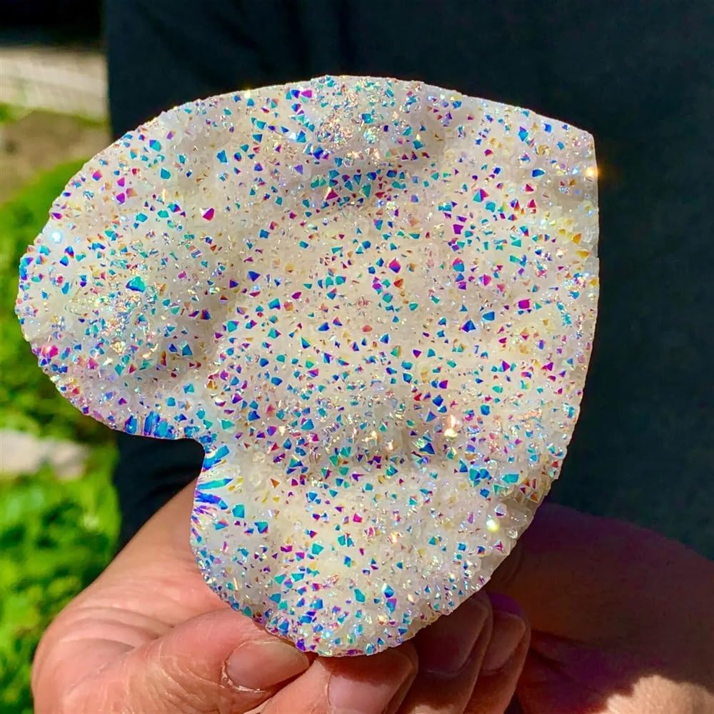 AtkitS meditación Piedra de Cristales de Arco Iris Natural Angel Aura Cuarzo bismuto Siliconcluster (Size : 200-250g)