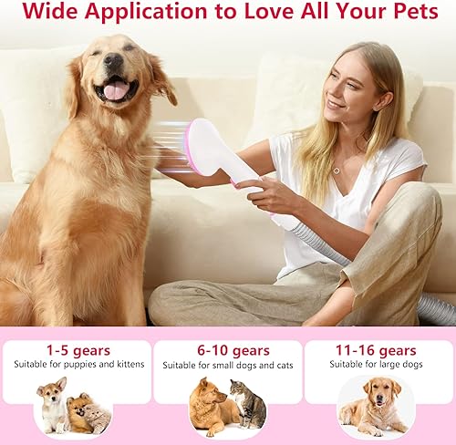 Miniatura 4 de GARVEE Kit de aspiradora de aseo para perros, aspiradora de pelo de mascotas con potencia de succión de 13.4 Kpa para aseo de pelo de mascotas con