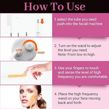 High Frequency Wand - UUPAS Portable Handheld Neon High Frequency Facial
