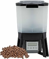 The Pond Guy KoiGrower Solar Automatic Fish Feeder for Koi Ponds - Battery/AC Powered, 5lb Capacity, Programmable Pellet Dispenser