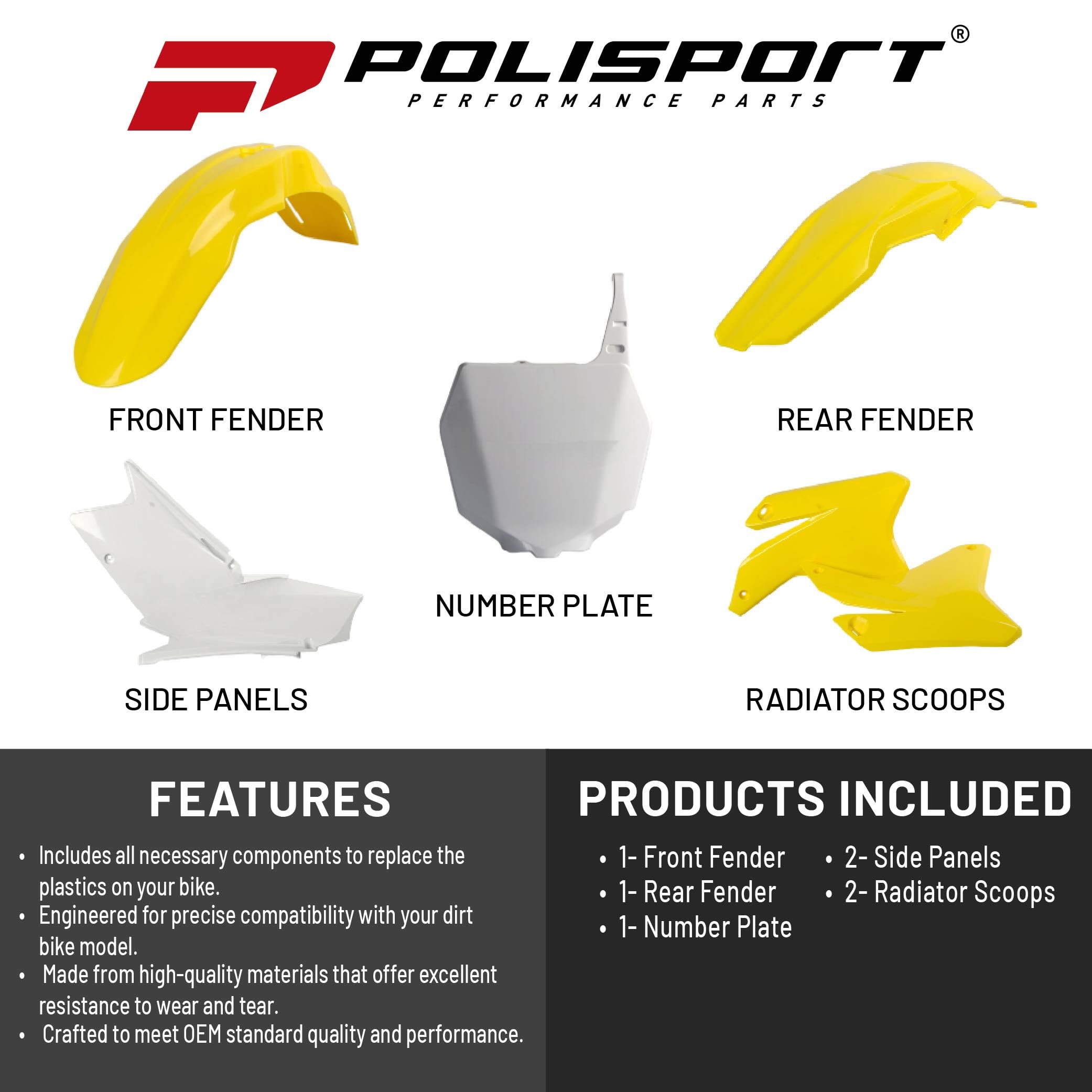 Amazon.com: Polisport Motocross (MX) Replica Plastic Kit for