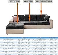 Vista 7 de Funda universal resistente al desgaste, fundas de terciopelo grueso extra grande, fundas antideslizantes separadas para sofá de 4 cojines, fundas