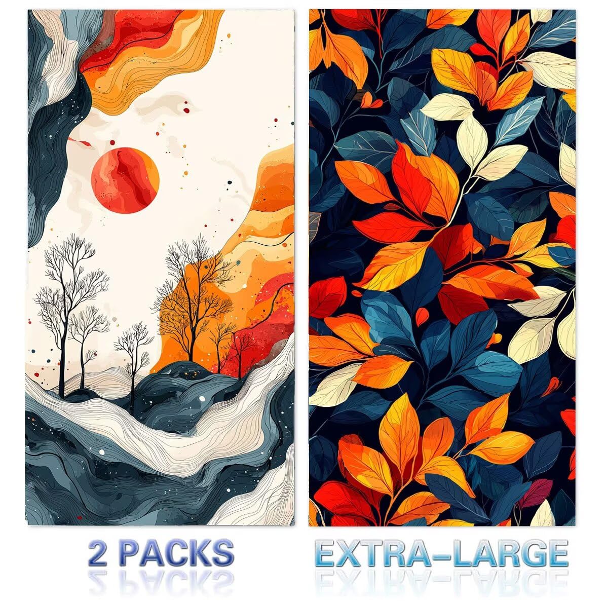 Strandtuch, Groß Strandhandtuch 100 x 200 cm 2er Set Mikrofaser Handtuch - Sandfrei Badetuch, Schnelltrocknendes Handtuch/Strandtuch xxl Saunatuch Stranddecke Zubehör (Pflanzen Blumen) V-1096