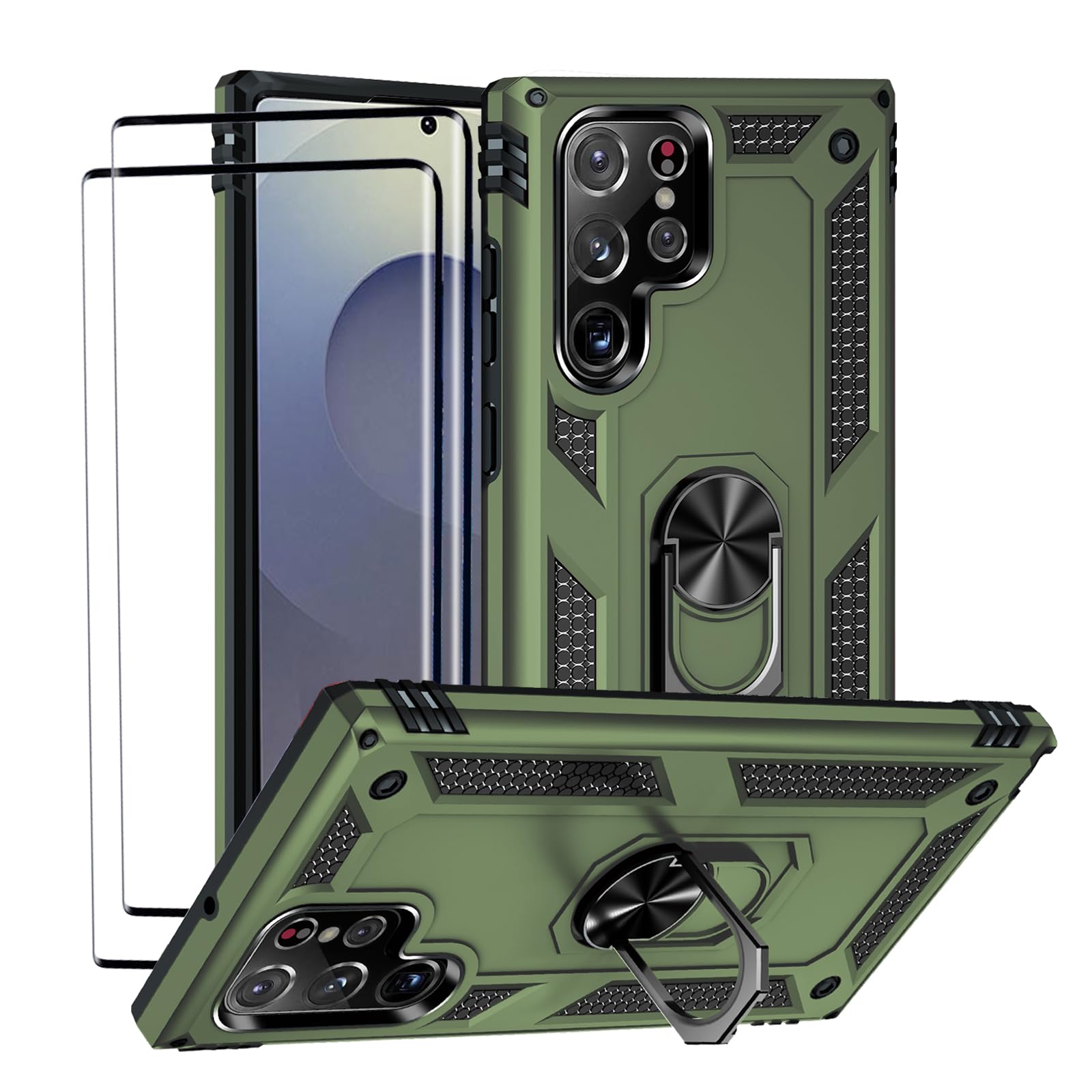 Coque Samsung S25 Ultra robuste verte contre les chutes et bris d'écran - 8